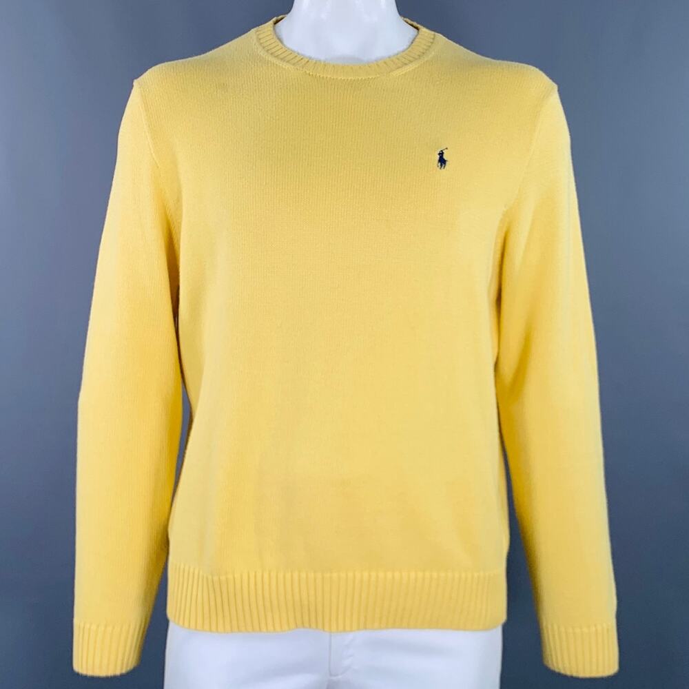 POLO by RALPH LAUREN Size XL Yellow Knit Cotton Crew Neck Pullover